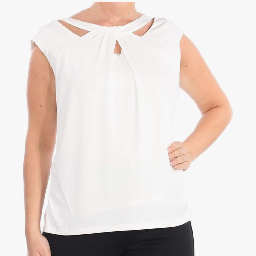 Kasper Women’s Criss Cross Cap Sleeve Top